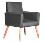 Poltrona Para Sala Pés Palito Cinza