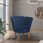 Poltrona Para Sala Pétala Veludo Pés Palito - Ssx Multicoisas