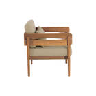 Poltrona Para Sala Porventura  - Avelã E Tecido Cáqui - Meu M