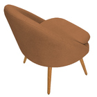 Poltrona Para Sala Rafa Pés Palito Castanho Bouclé Terracota