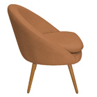 Poltrona Para Sala Rafa Pés Palito Castanho Bouclé Terracota