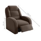Poltrona Para Sala Reclinável Larry Veludo Marrom