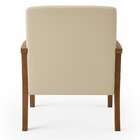 Poltrona Para Sala Tecido Courino Braços Madeira Maciça Mia B