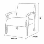 Poltrona Para Sala Tecido Courino Braços Madeira Maciça Mia B