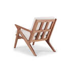 Poltrona Para Sala Tris - Amêndoa E Tecido Cru - Meu Móvel De