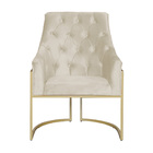 Poltrona Para Sala Vick Veludo Cores - Ds Estofados - Bege