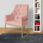 Poltrona Para Sala Vick Veludo Cores - Ds Estofados - Rosa