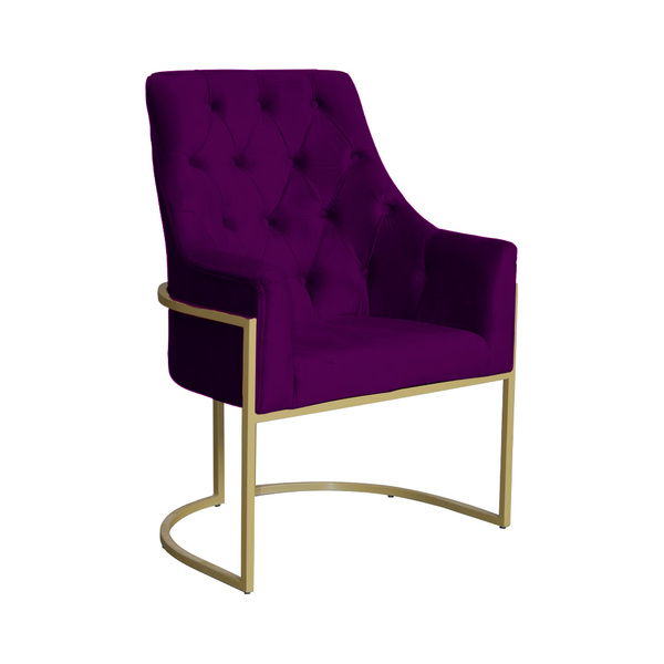 Poltrona Para Sala Vick Veludo Cores - Ds Estofados - Roxo