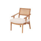 Poltrona Para Sala Vitrola - Nozes E Tecido Bege - Meu Móvel