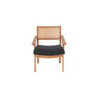 Poltrona Para Sala Vitrola - Nozes E Tecido Cinza Escuro - Me