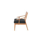 Poltrona Para Sala Vitrola - Nozes E Tecido Cinza Escuro - Me