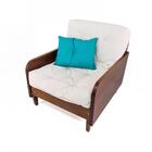 Poltrona Paris Branco Off Madeira Maciça Cor Imbuia