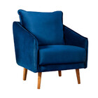 Poltrona Paris Em Veludo Com Pés Em Madeira Liberatti