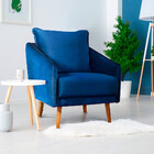 Poltrona Paris Em Veludo Com Pés Em Madeira Liberatti