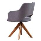 Poltrona Parma Giratória Linho Cinza E Castanho