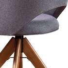 Poltrona Parma Giratória Linho Cinza E Castanho