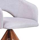 Poltrona Parma Giratória Linho Off White E Castanho