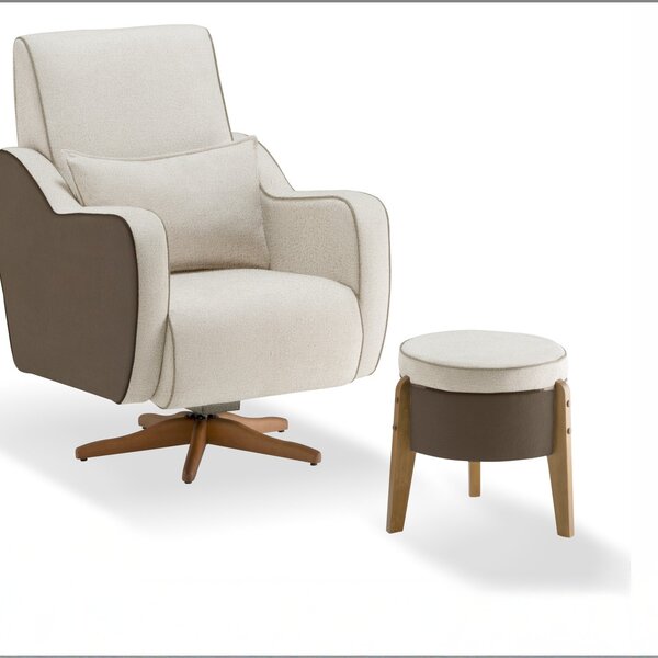 Poltrona Paula Com Puff Tec. 503/506 Bege