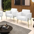 Poltrona Pé De Ferro Dourado Kit 2 Para Sala Marisa Corano Br