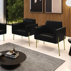 Poltrona Pé De Ferro Dourado Kit 2 Para Sala Marisa Corano D0