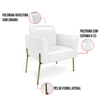 Poltrona Pé De Ferro Dourado Kit 2 Para Sala Marisa Corano D0