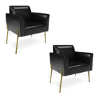 Poltrona Pé De Ferro Dourado Kit 2 Para Sala Marisa Corano Pr