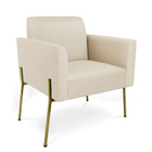 Poltrona Pé De Ferro Dourado Kit 2 Para Sala Marisa Corino Be