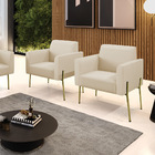 Poltrona Pé De Ferro Dourado Kit 2 Para Sala Marisa Corino Be