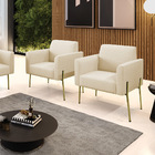 Poltrona Pé De Ferro Dourado Para Escritório Kit 2 Marisa Lin