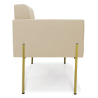 Poltrona Pé De Ferro Dourado Para Sala Elisa Suede D03 - D'ro