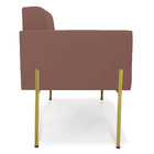 Poltrona Pé De Ferro Dourado Para Sala Elisa Veludo D03 - D'r