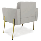 Poltrona Pé De Ferro Dourado Para Sala Elisa Veludo D03 - D'r