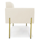 Poltrona Pé De Ferro Dourado Para Sala Elisa Veludo D03 - D'r