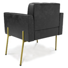 Poltrona Pé De Ferro Dourado Para Sala Kit 2 Elisa Corano D03