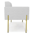 Poltrona Pé De Ferro Dourado Para Sala Kit 2 Elisa Linho D03