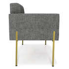 Poltrona Pé De Ferro Dourado Para Sala Kit 2 Elisa Linho Graf