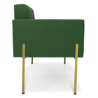 Poltrona Pé De Ferro Dourado Para Sala Kit 2 Elisa Suede D03