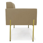 Poltrona Pé De Ferro Dourado Para Sala Kit 2 Elisa Suede D03