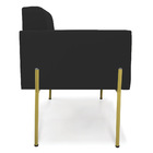 Poltrona Pé De Ferro Dourado Para Sala Kit 2 Elisa Veludo D03