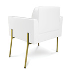 Poltrona Pé De Ferro Dourado Para Sala Marisa Corano - Branco