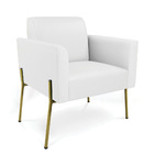 Poltrona Pé De Ferro Dourado Para Sala Marisa Corino Branco