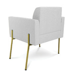 Poltrona Pé De Ferro Dourado Para Sala Marisa Linho - Cinza