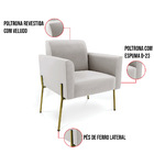 Poltrona Pé De Ferro Dourado Para Salão Kit 2 Marisa Veludo D