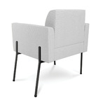 Poltrona Pé De Ferro Preto Kit 2 Decorativa Marisa Linho Cinz