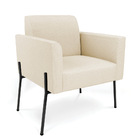 Poltrona Pé De Ferro Preto Para Consultório Marisa Linho Bege