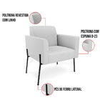 Poltrona Pé De Ferro Preto Para Consultório Marisa Linho - Ci