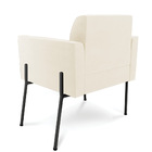 Poltrona Pé De Ferro Preto Para Estúdio Marisa Veludo - Bege