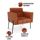 Poltrona Pé De Ferro Preto Para Sala Elisa Corano Nozes D03 -