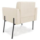 Poltrona Pé De Ferro Preto Para Sala Elisa Corino Bege D03 -