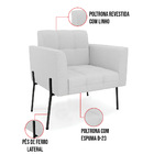 Poltrona Pé De Ferro Preto Para Sala Elisa Linho D03 - D'ross